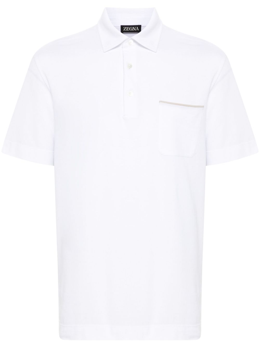 Cotton piqué polo shirt - White
