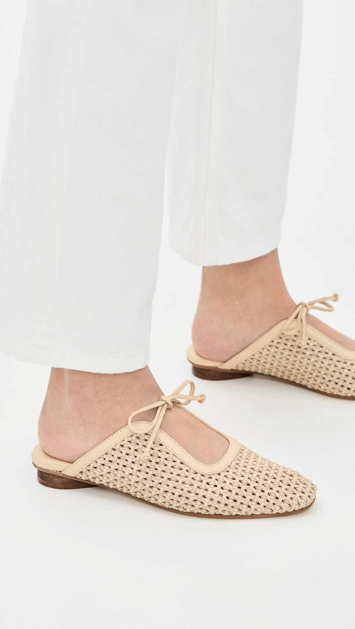 Ramio Basketweave Mules Vanilla
