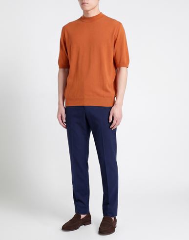 Man Sweater Orange Size 38 Cotton