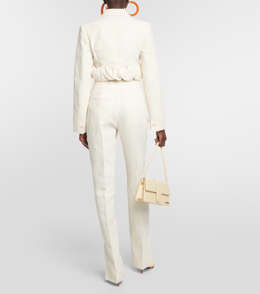La Croissant linen-blend jacket