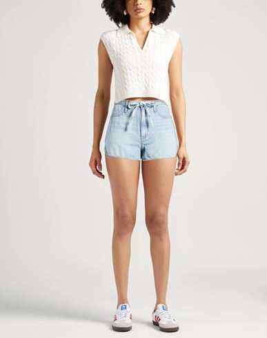 Woman Denim shorts Blue Size M Cotton, Lyocell