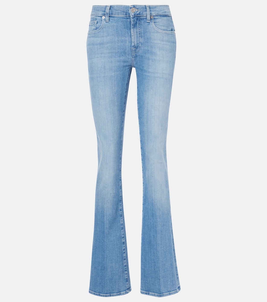 Mid-rise flared jeans