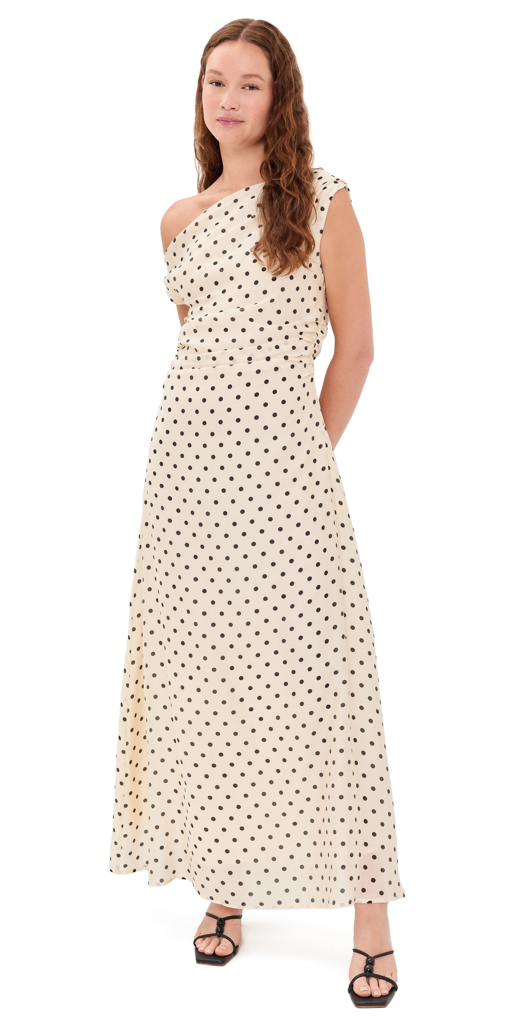 Yvonne Maxi Dress Polka Dot Cream