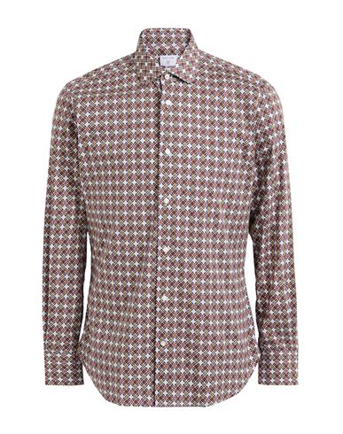 Man Shirt Chocolate brown Size 15 ¾ Polyester, Elastane
