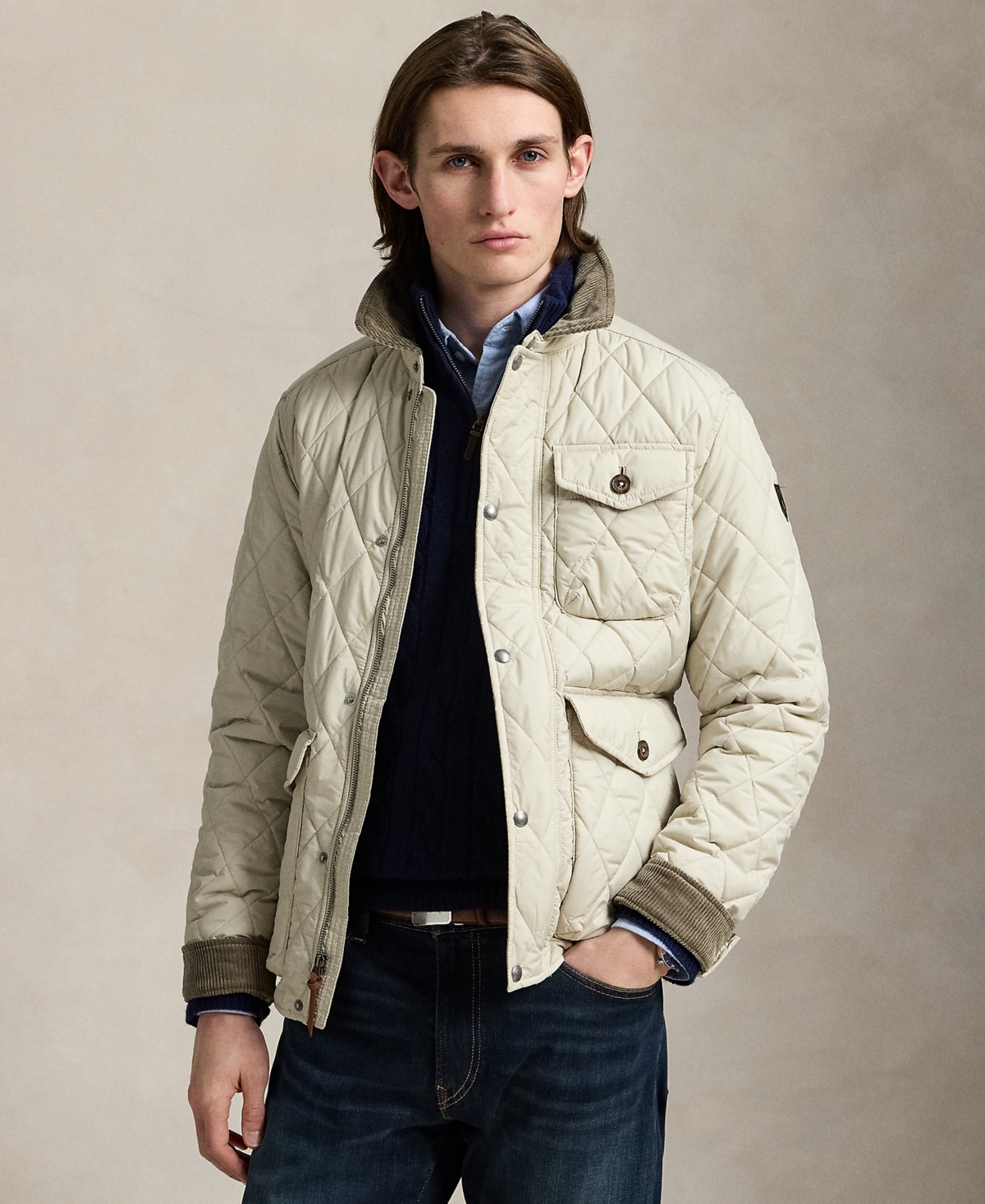 Men's Beaton Quilted Water-Repellent Full-Zip Jacket - Stoneware Gray