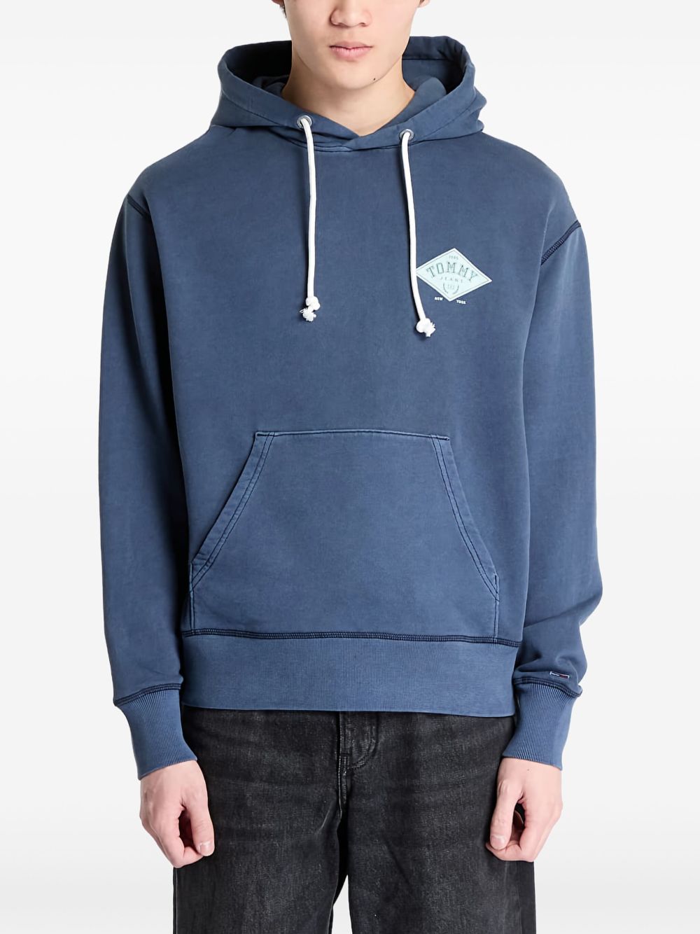 Relaxed cotton hoodie - Blue