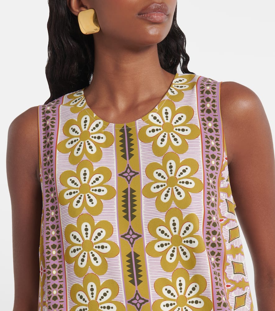 Stretch Tunic printed satin minidress