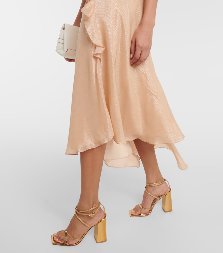 Bias Cami Lurex® twill slip dress