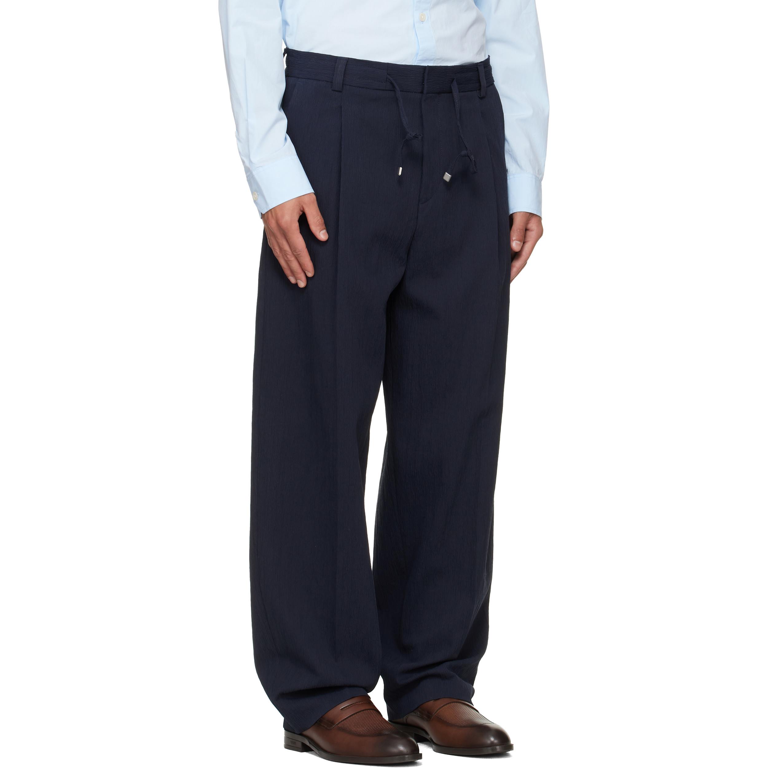 Navy Modern-Fit Trousers