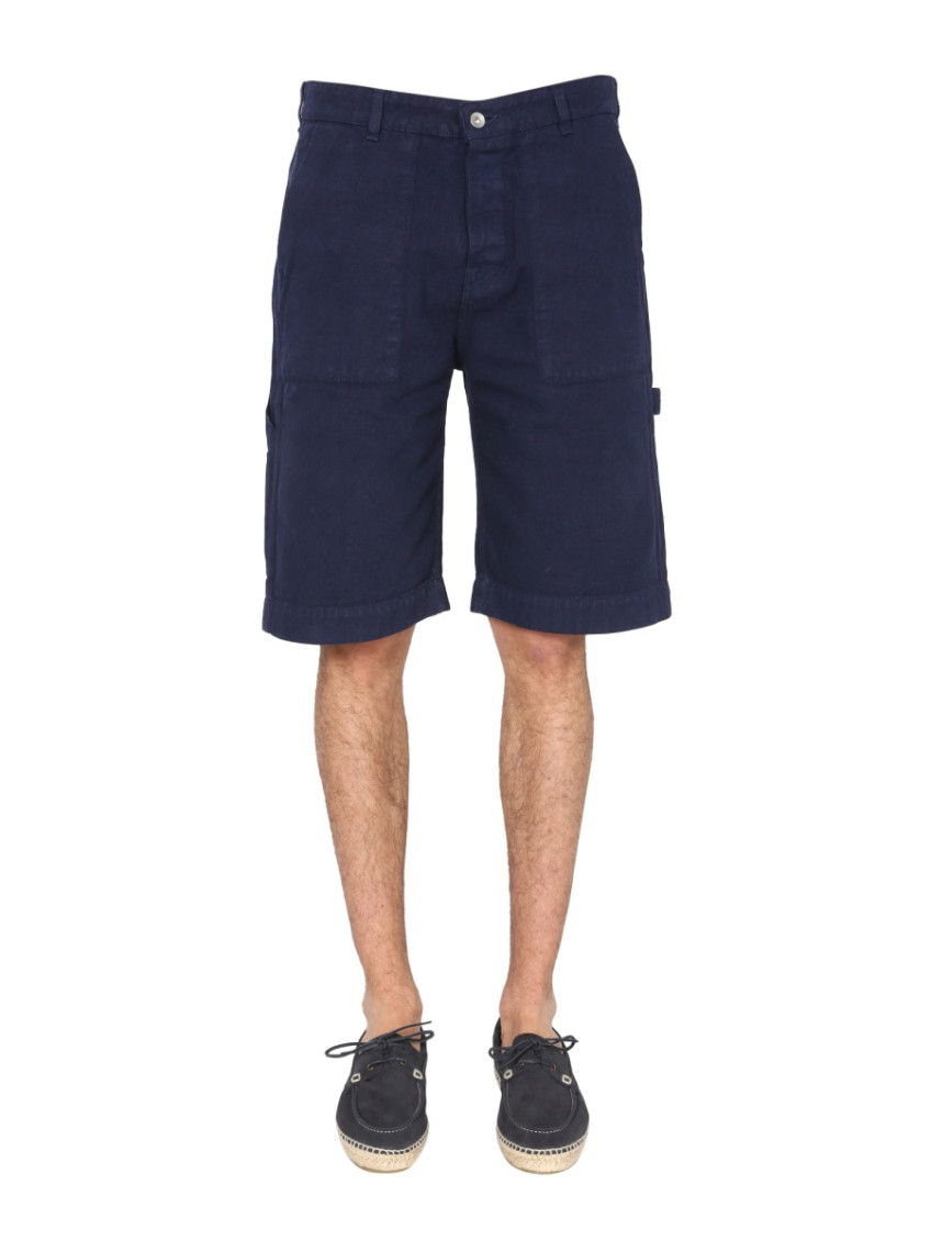 Navy Blue Solid Shorts