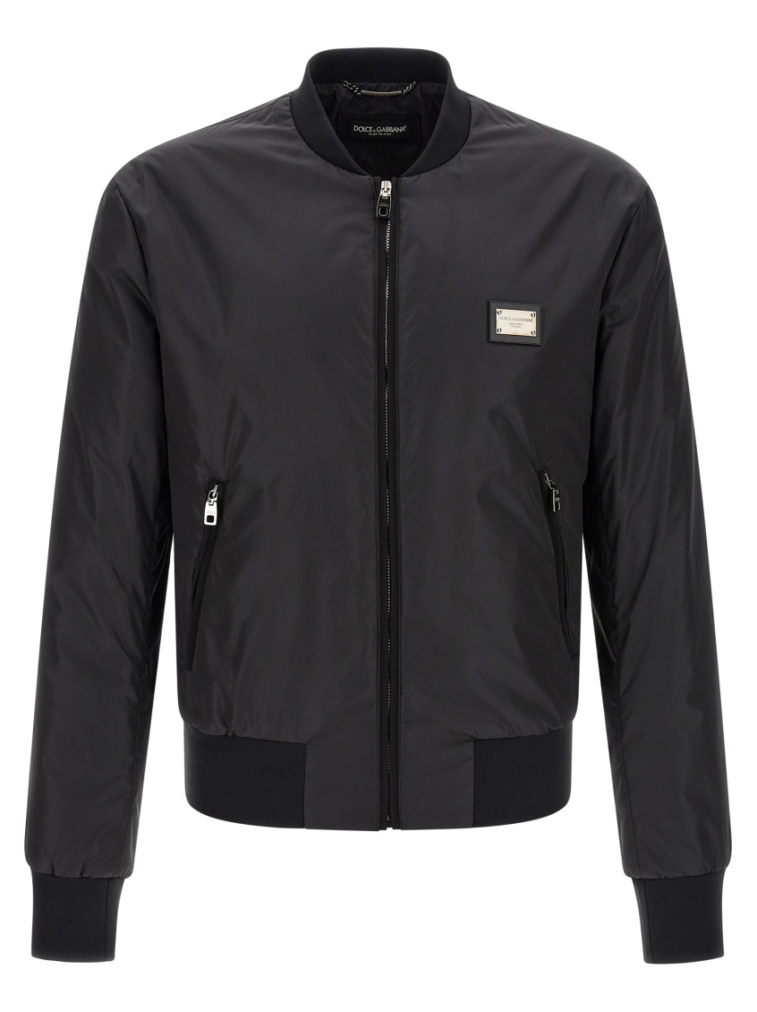 Logo Plaque Bomber Jacket