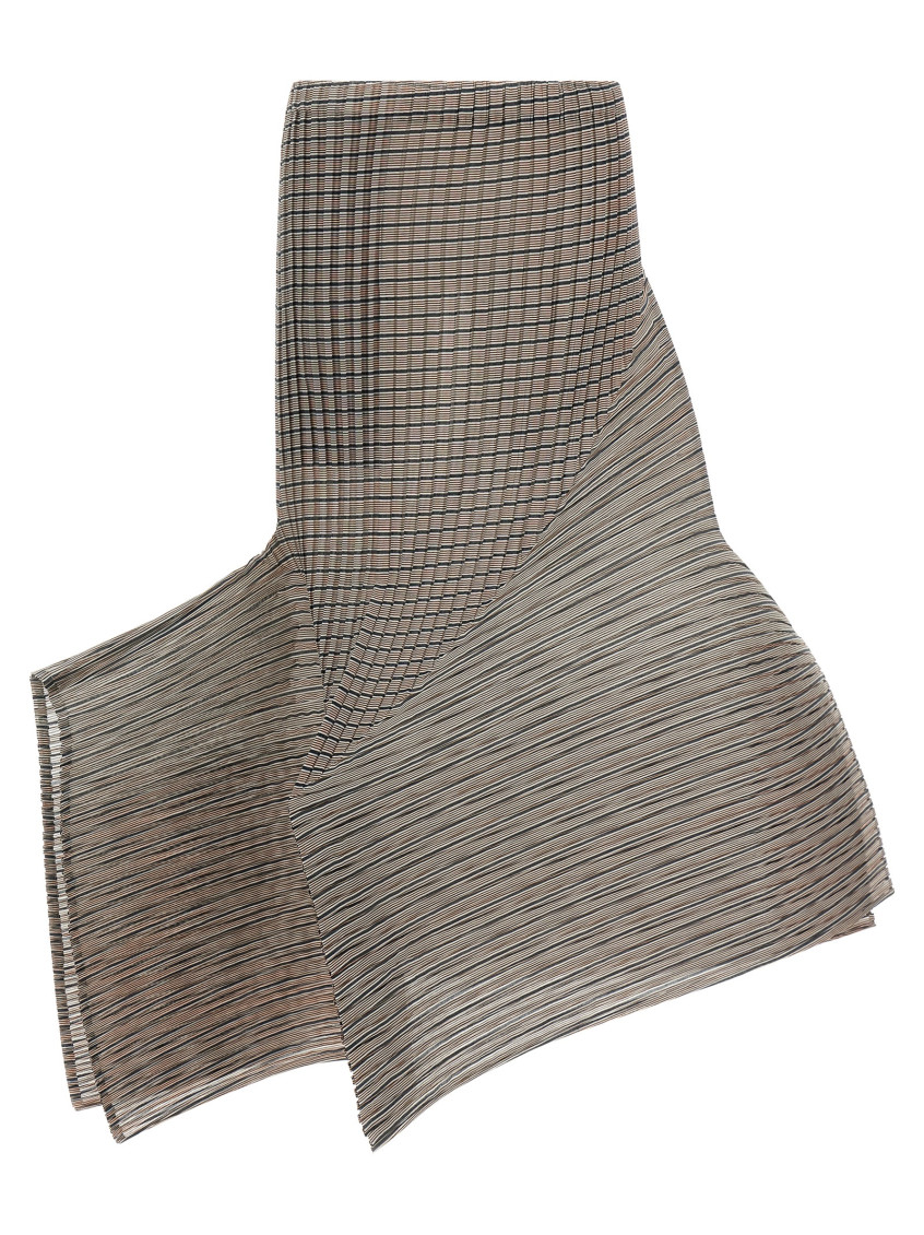 Generic Stripes (Machine Pleats) Skirts Brown