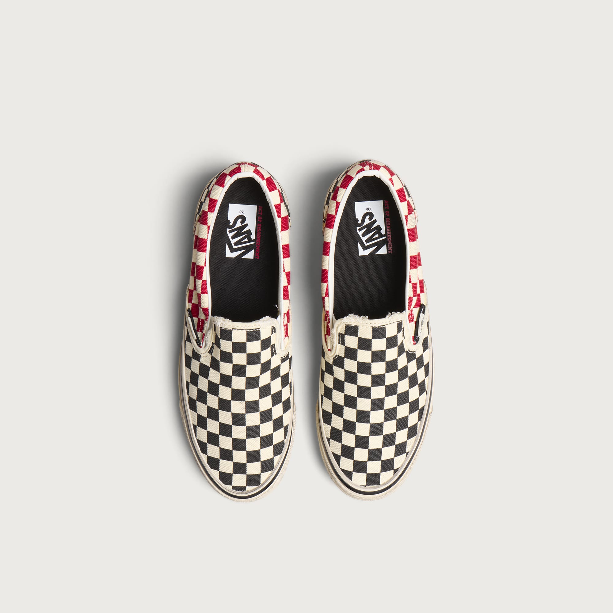 Men's A.O.D. LX Classic Slip-On 98 Black/Red Checkerboard
