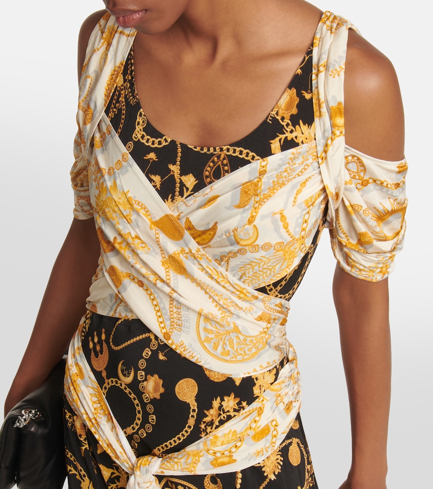 Marine Serre Printed midi dress