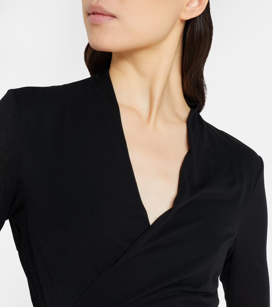 Bow-detail wrap cardigan