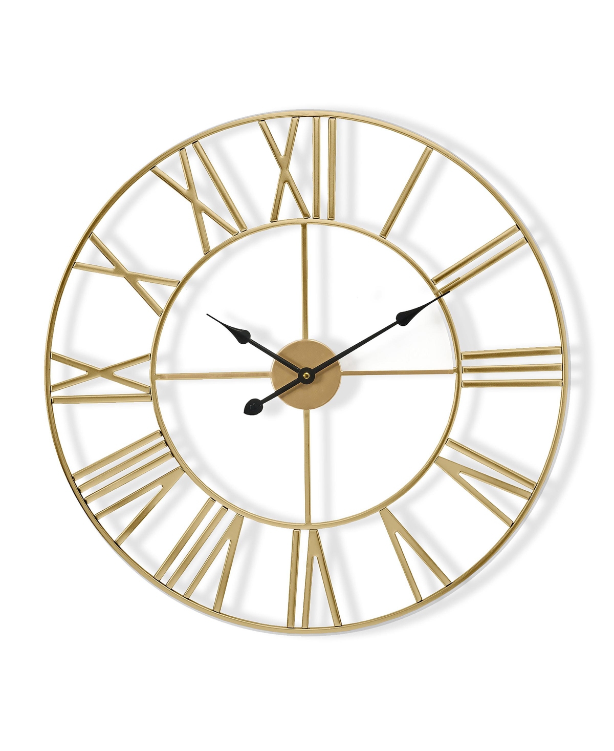 Wall Clock for Living Room Decor - Roman Numeral Wall Clock for Kitchen - 12 inch Wall Clock Decorative (Gold) - Gold