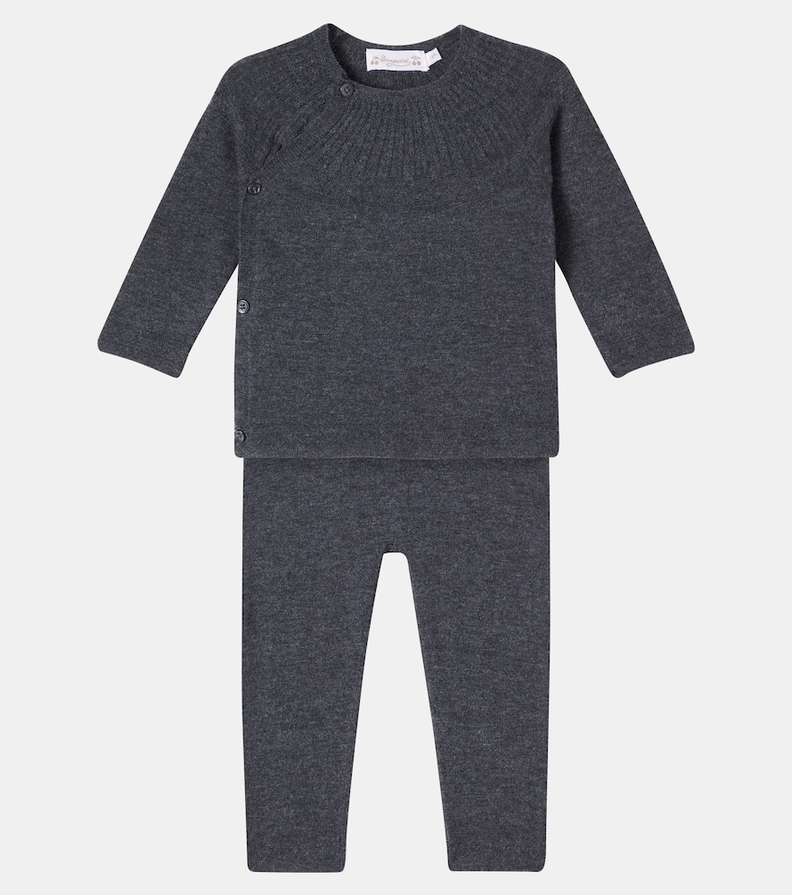 Baby Jina wool and cotton sweater and pants set