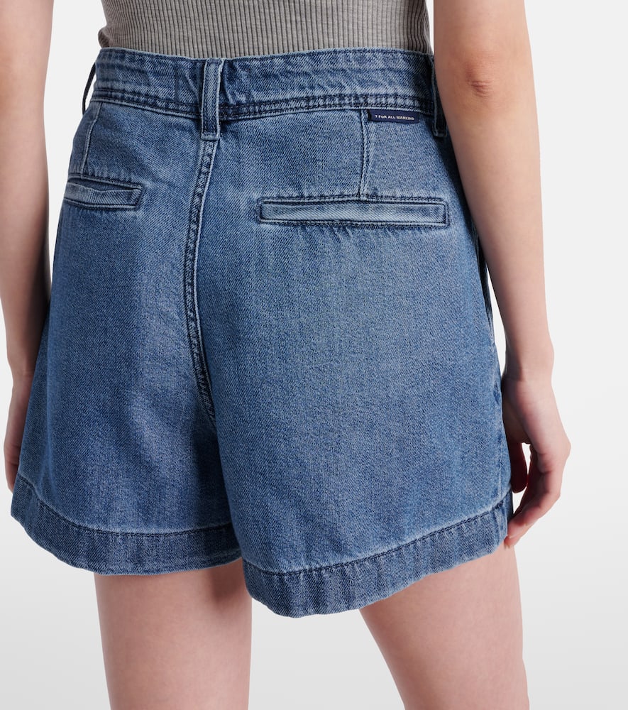 Hilo pleated denim shorts