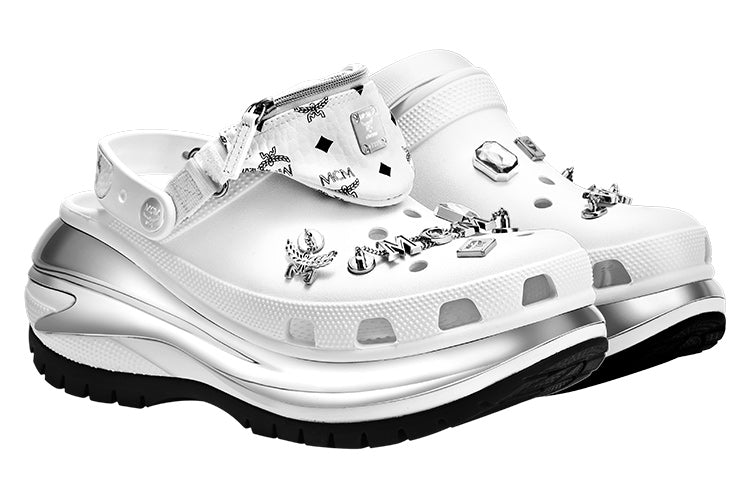 X MCM Mega Crush Clogs 'White Silver'