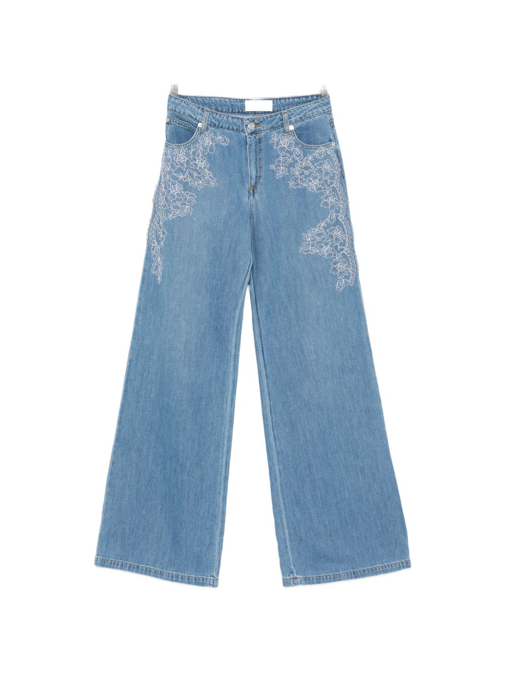 Embroidered denim jeans