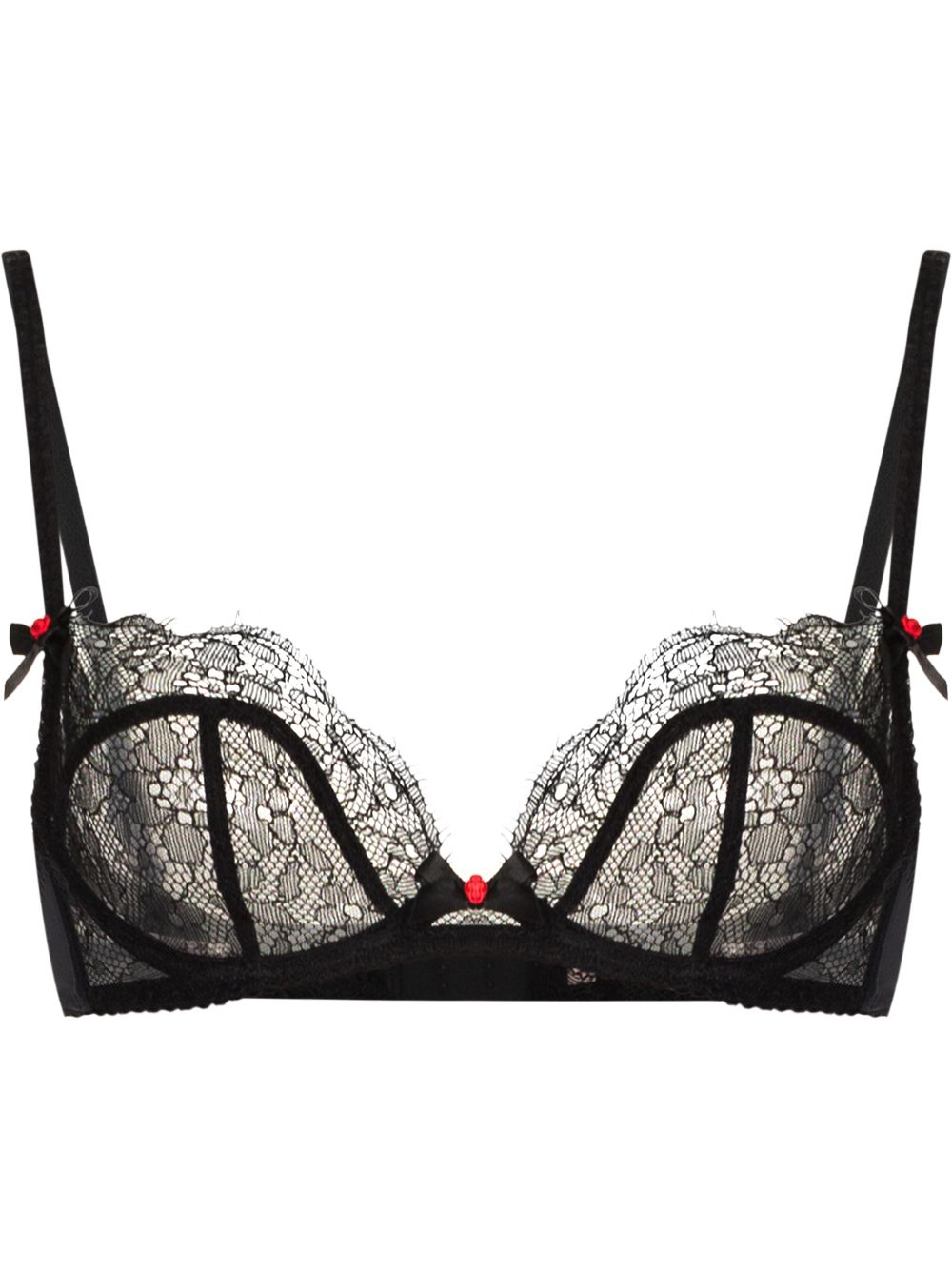 Lorna underwired-cup bra - Black