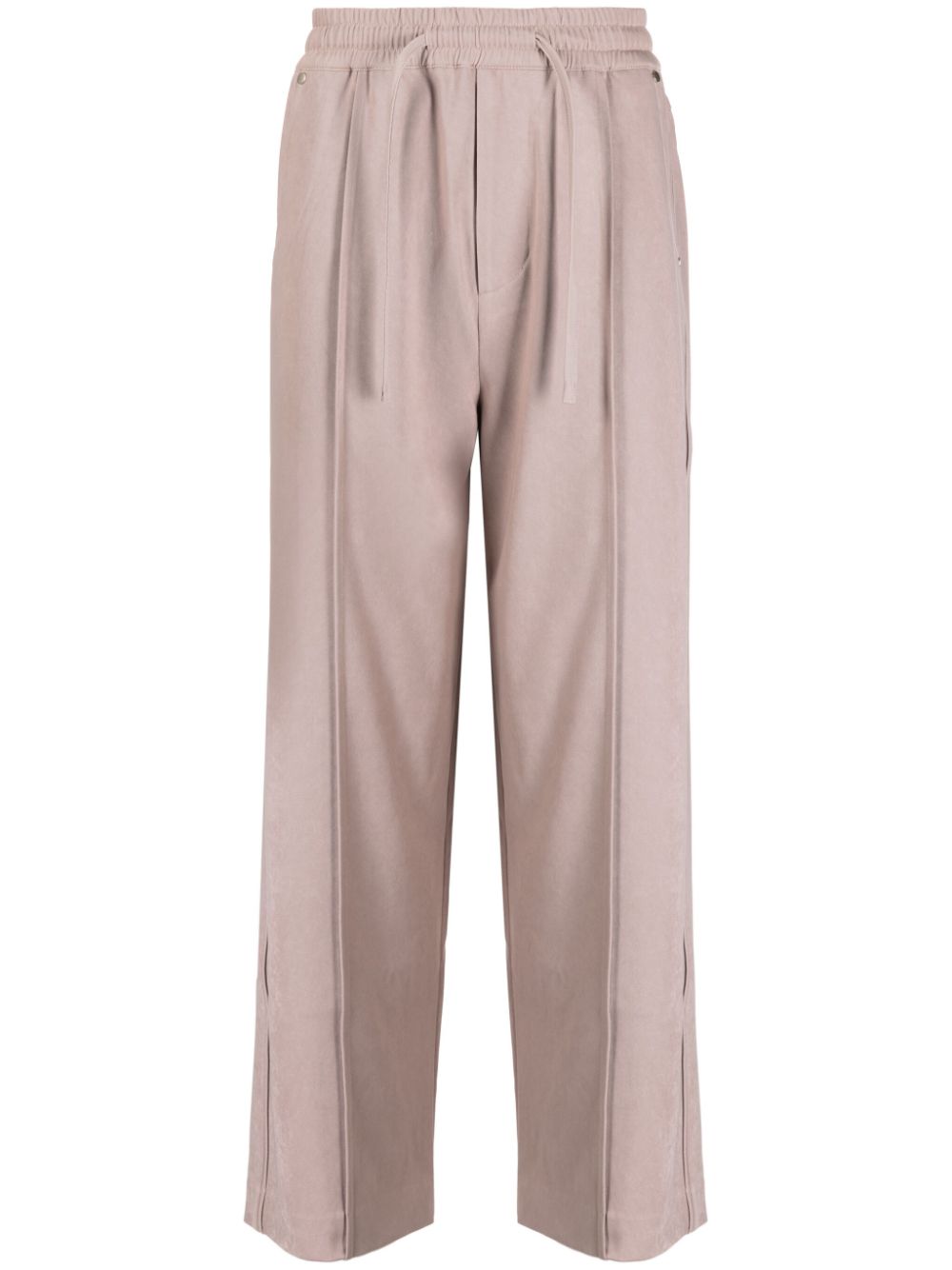 Wide-leg stretch-jersey trousers - Pink
