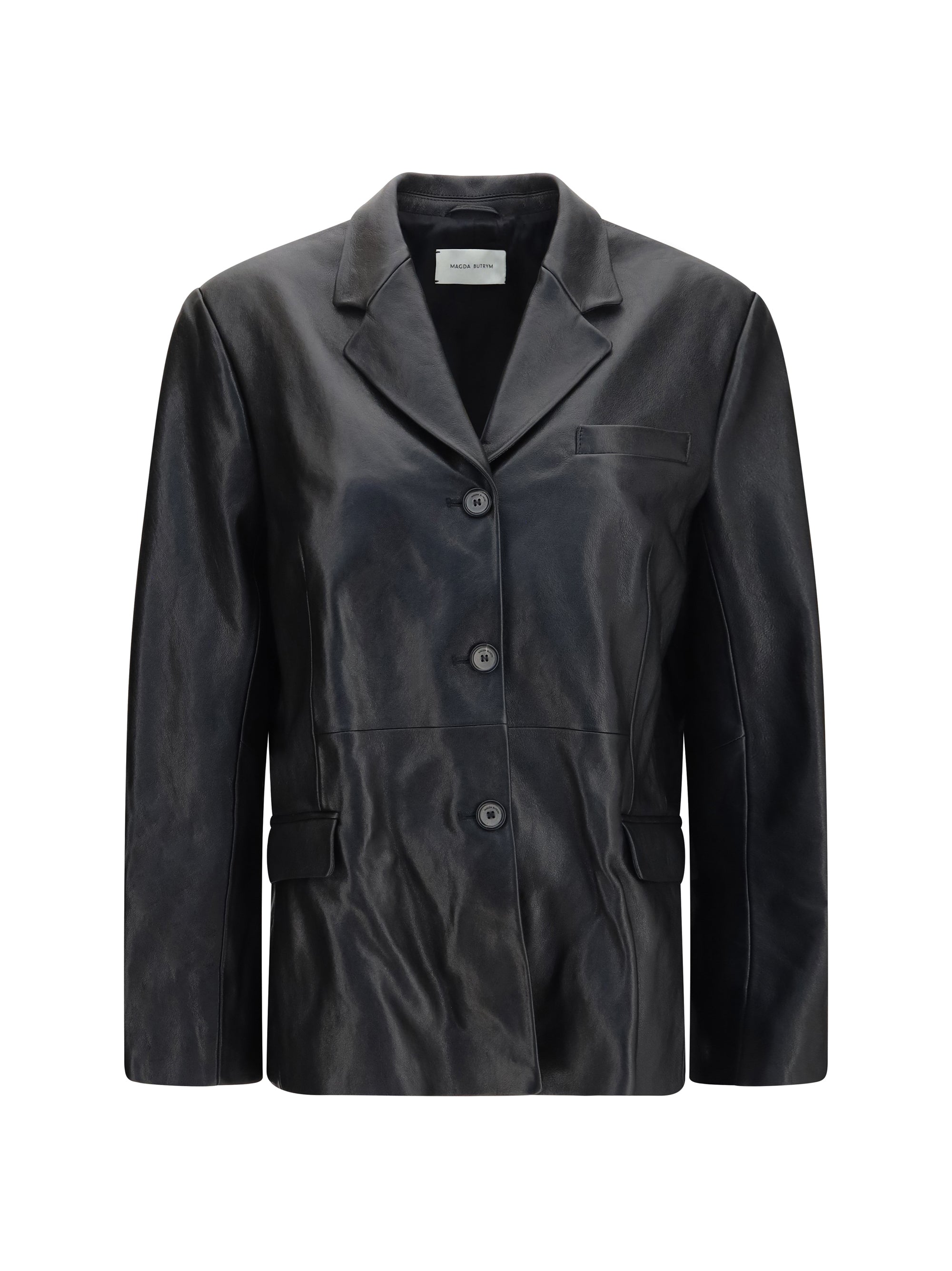 Sheep Leather Blazer — Black