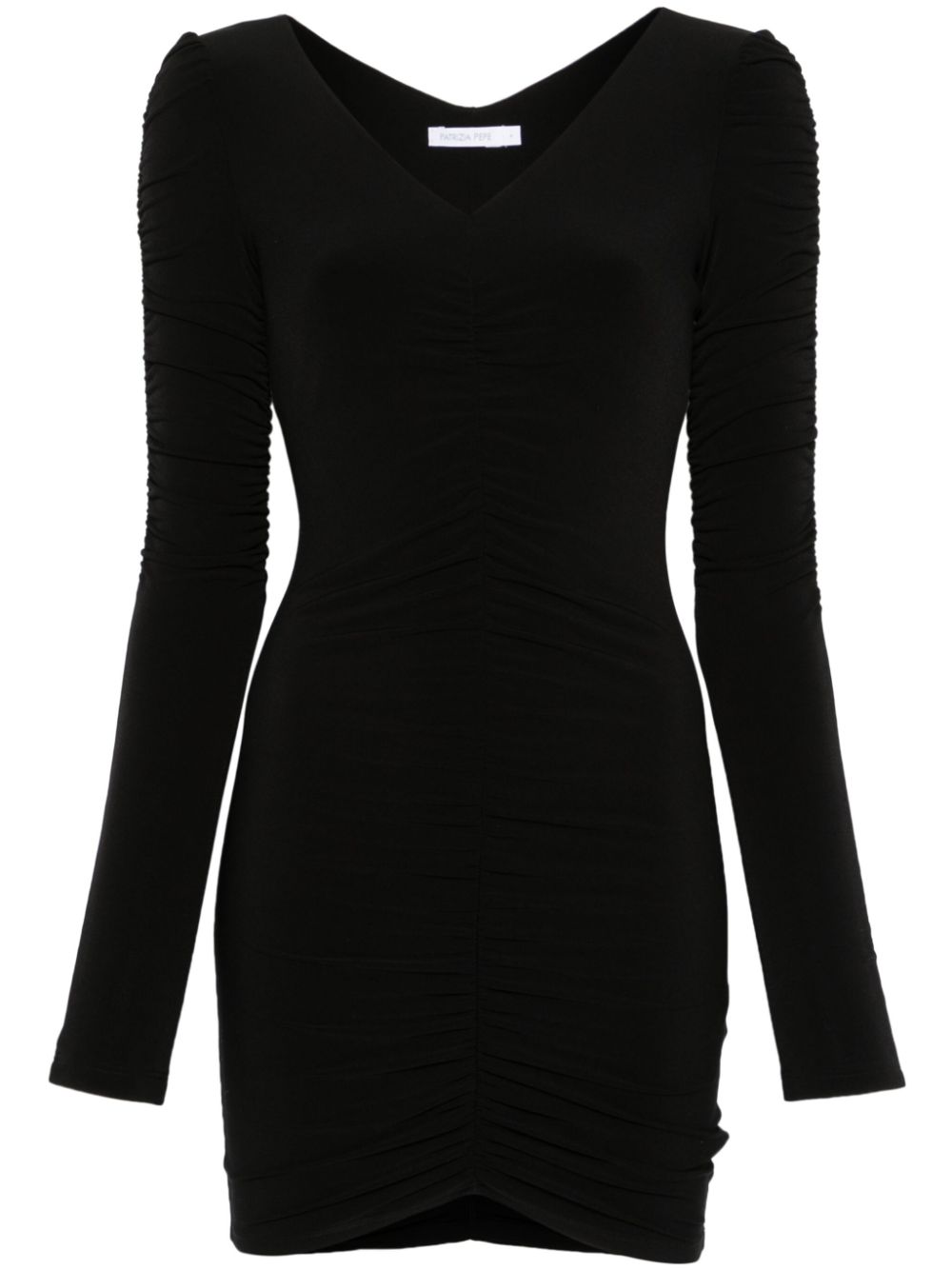 Draped-detail mini dress - Black