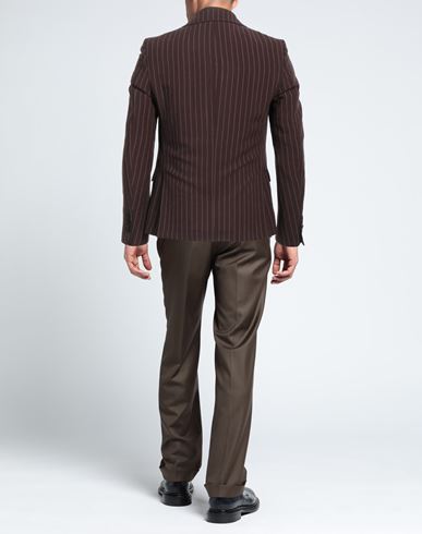 Daniele Alessandrini Man Blazer Dark brown Size 38 Linen, Viscose