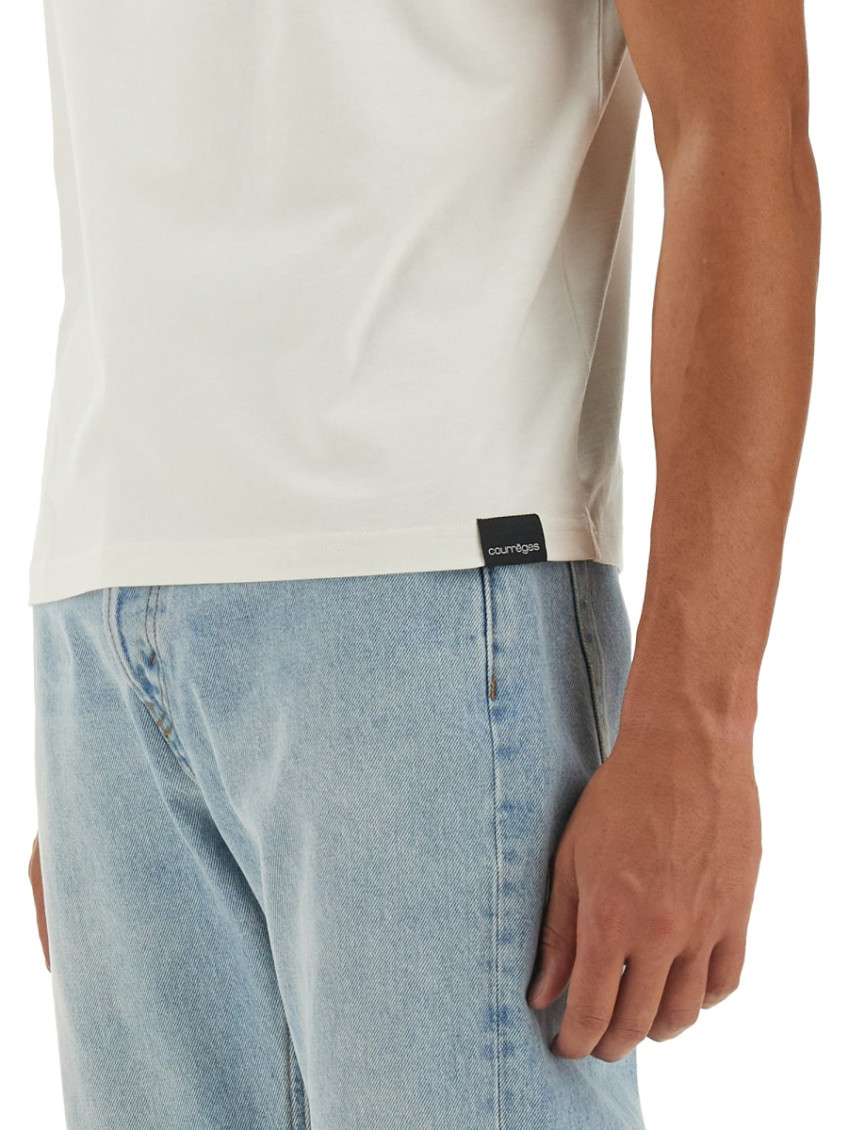 White Mock Collar T-Shirt