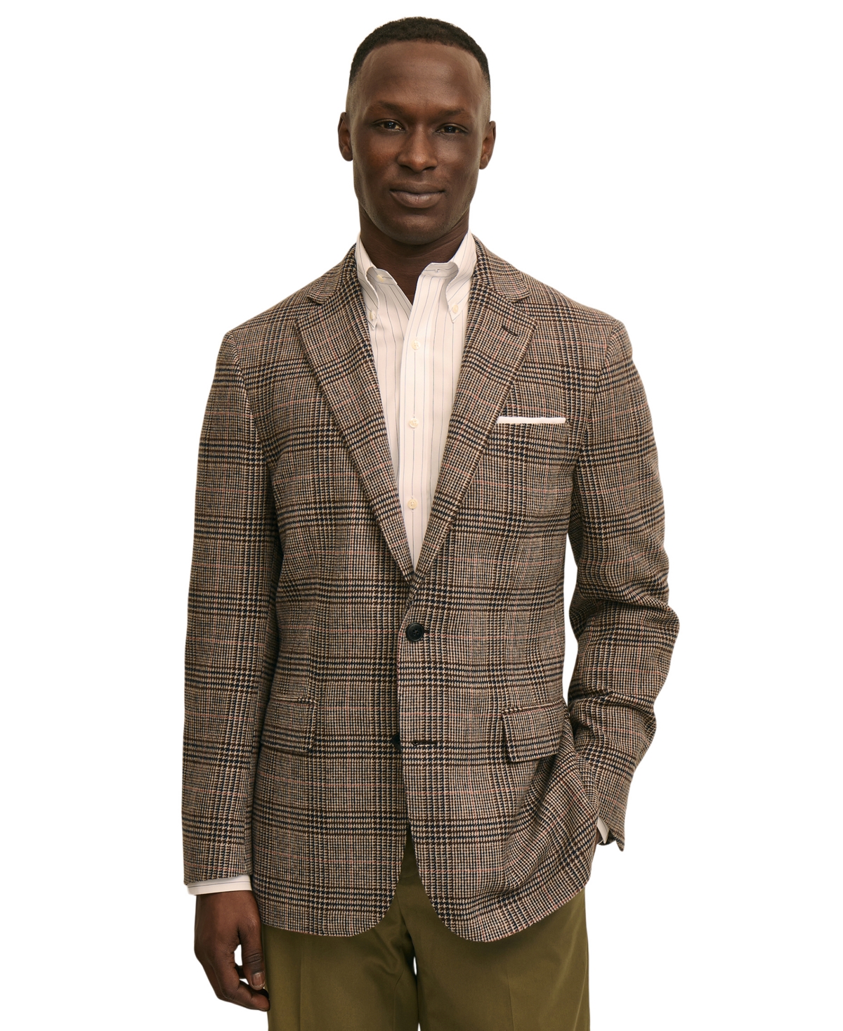 B by Men's Classic-Fit Long-Sleeve Sport Coat - Camel Multi