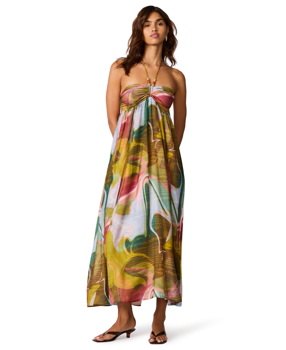 Women's Yazmina Sleeveless Halter Boho Dress - Marble