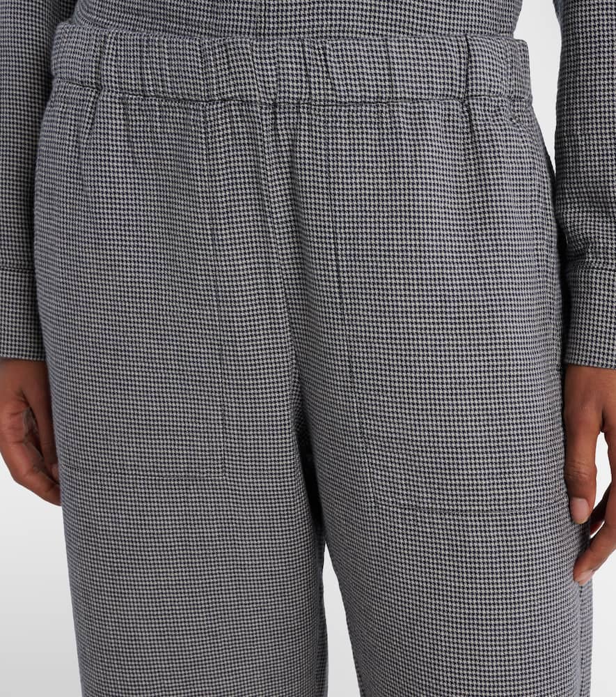 Braylen houndstooth cotton wide-leg pants