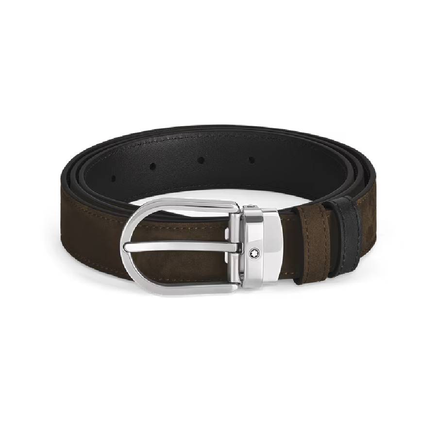 Horseshoe 30 mm Reversible Belt in Suede Leather
