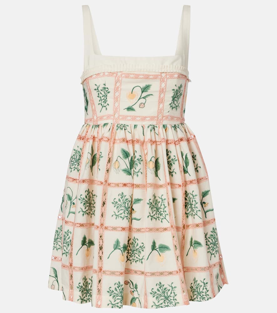 Barbara embroidered cotton minidress