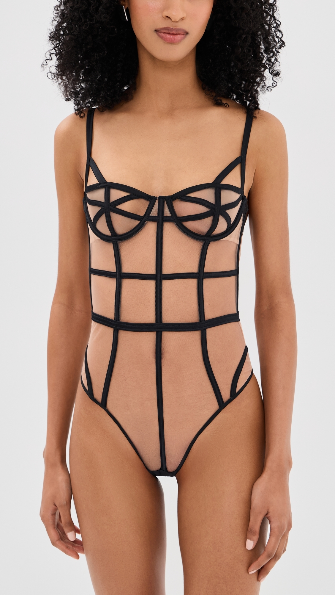 Caged Bodysuit Black