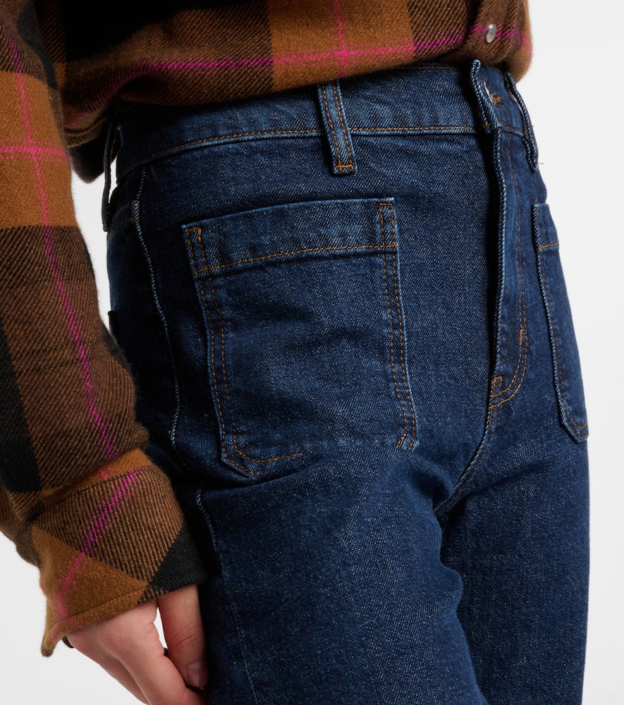 Refined high-rise wide-leg jeans