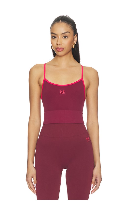 P.E Nation Release Seamless Tank Top in Burgundy. - S also in