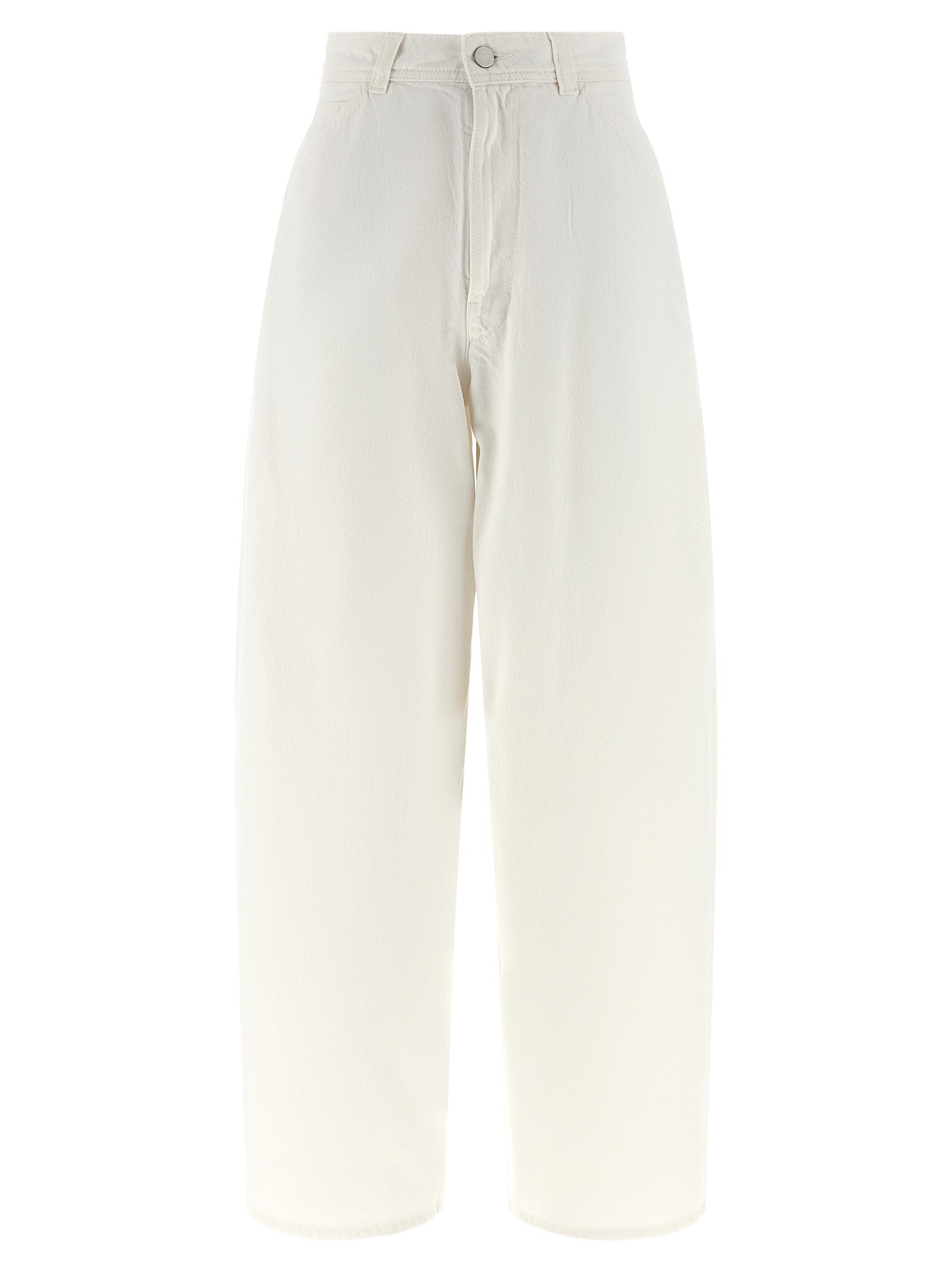 Wide-Leg Cotton Jeans — White
