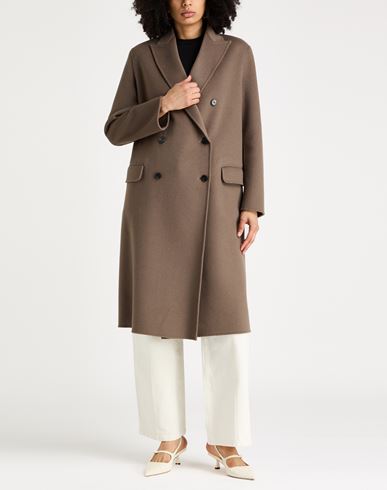 Paltò Fabbrica Woman Coat Khaki Size 6 Wool, Polyester, Viscose