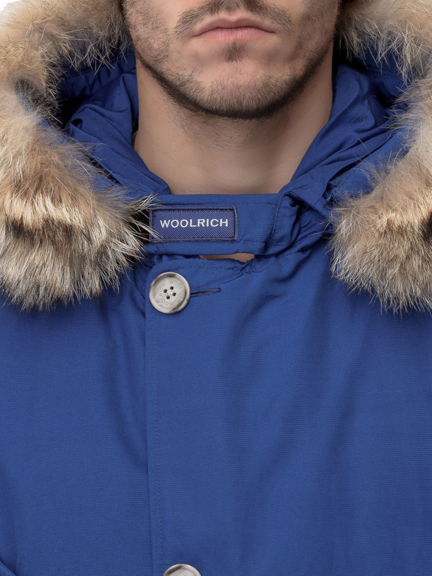 Blue Solid Hood Jacket