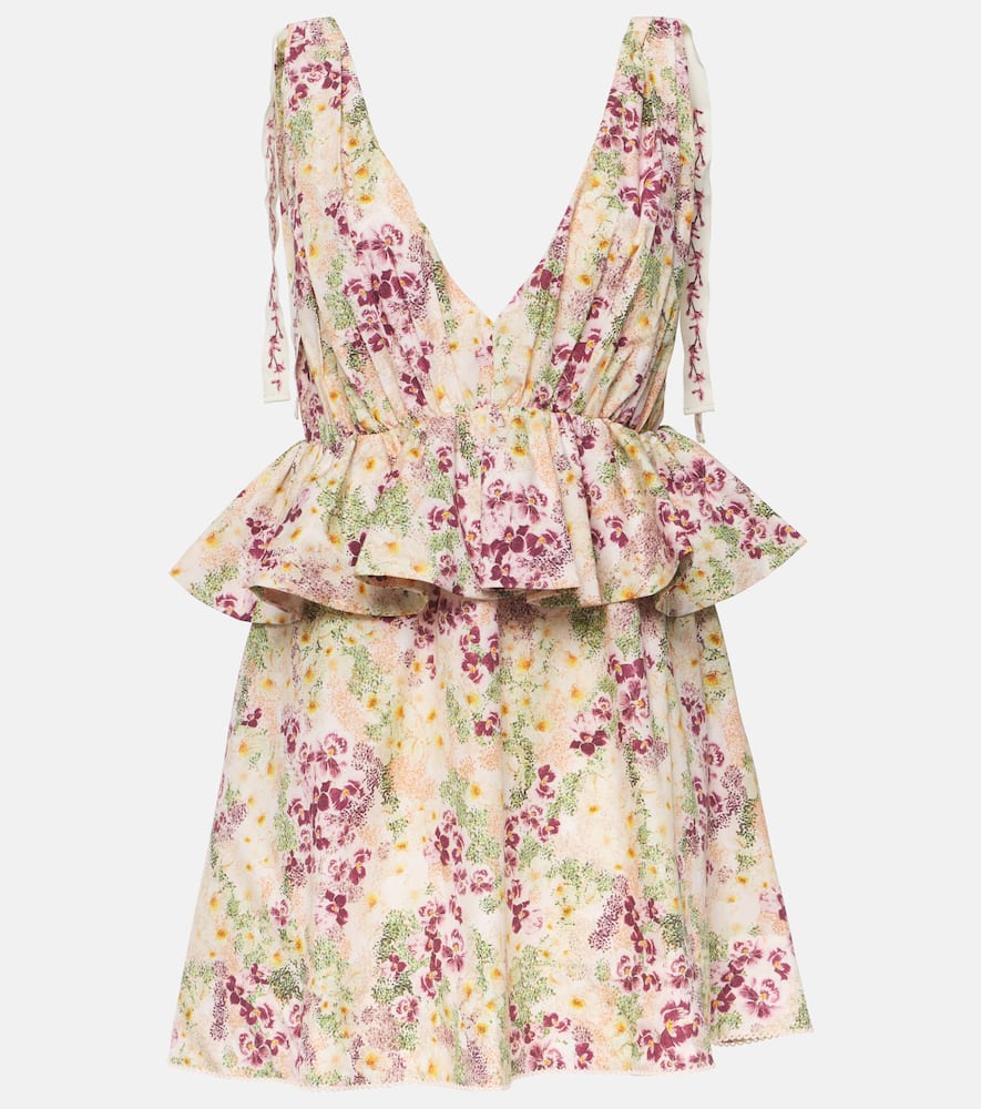 Infinito Florecer ruffled cotton minidress