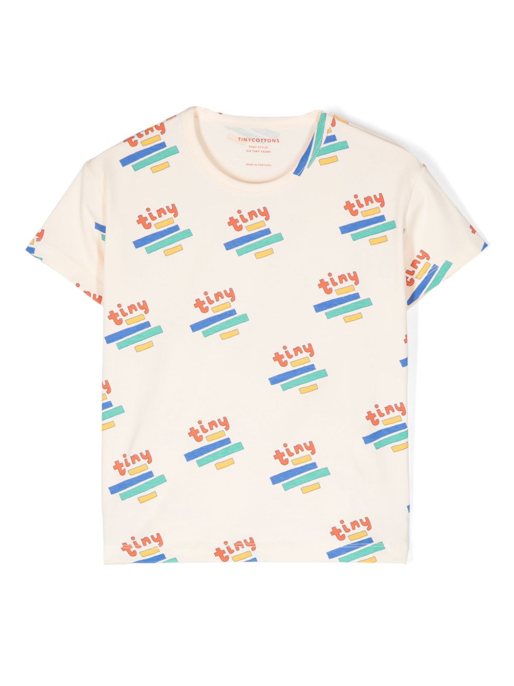 Tiny logo-print T-shirt - Neutrals