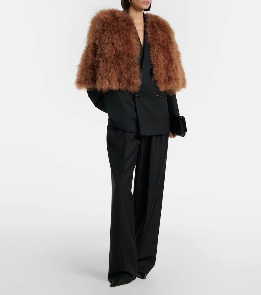 Cropped feather jacket