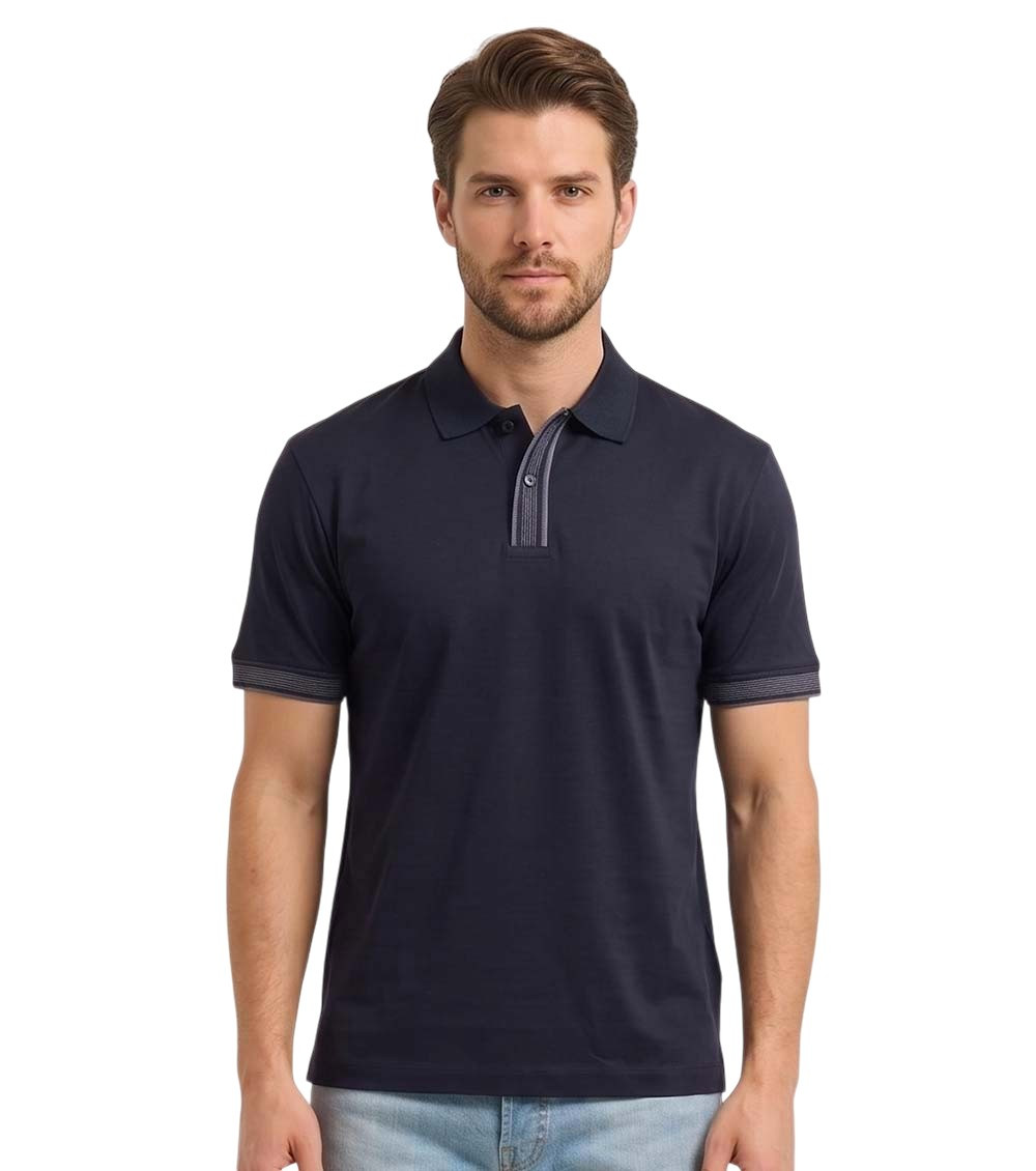 Navy Blue Stripes Polos