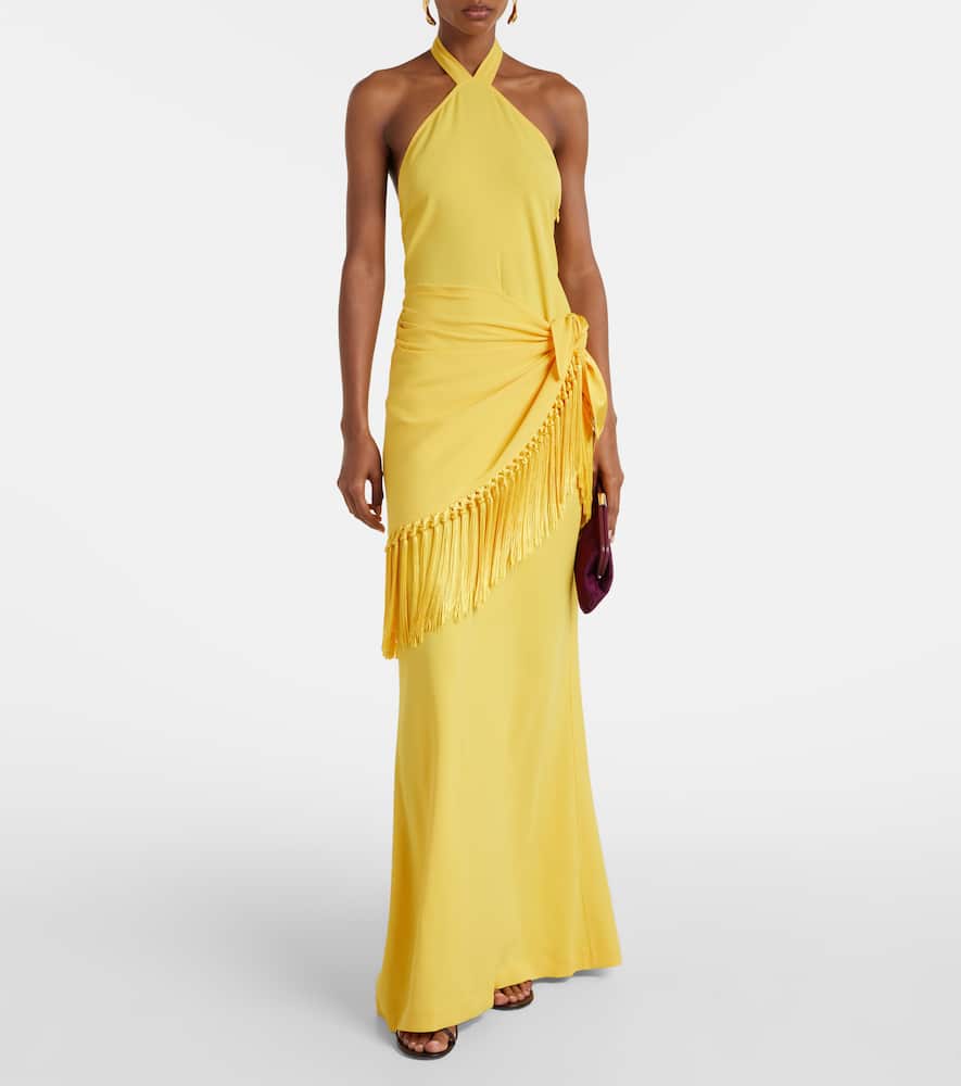 Meteora open-back crêpe cady gown