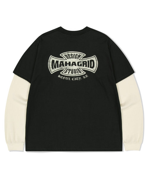CROSS LOGO THERMAL LS TEE CHARCOAL