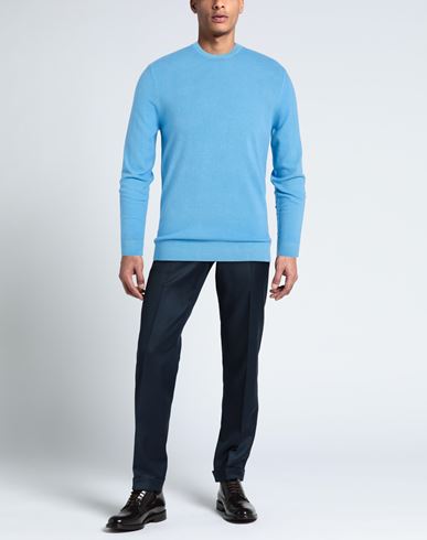 Man Sweater Azure Size 38 Merino Wool, Cashmere