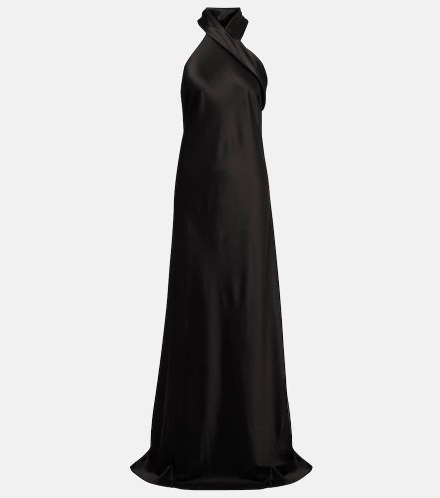 Satin halter neck gown