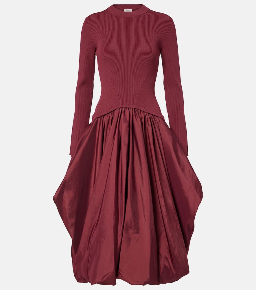 Kenlie knitted taffetta midi dress